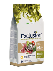 Exclusion Mediterraneo Monoprotein Fórmula Noble Grain Lamb Croquetas con cordero para perros adultos de tamaño mediano, bolsa de 3 kg