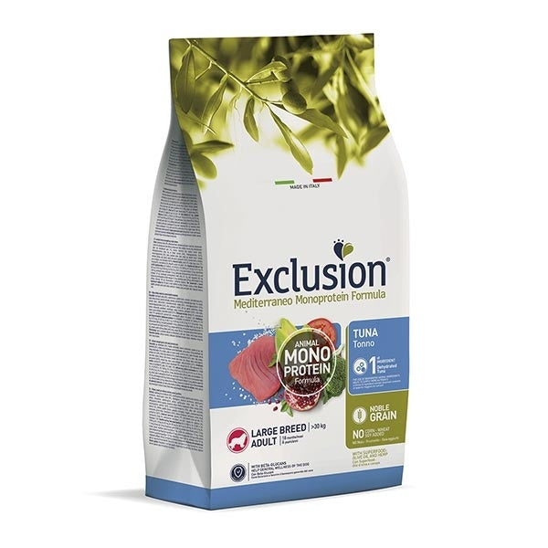 Exclusion Mediterraneo Monoprotein Atún para perros adultos de gran tamaño, saco de 12 kg