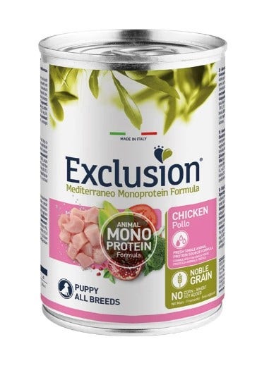 Exclusion Mediterraneo Puppy Pollo 400 g