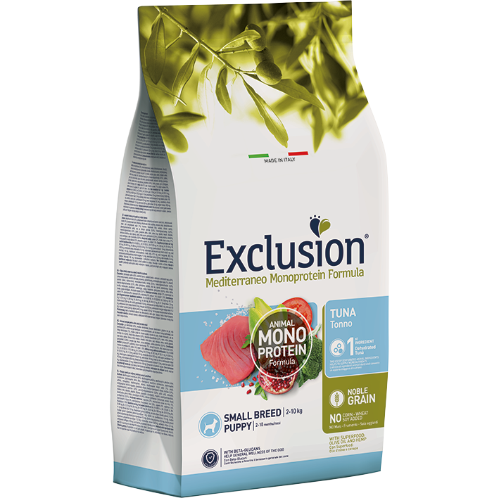 Exclusion Mediterraneo Monoprotein Noble Grain Croquetas de atún para cachorros de raza pequeña, 2 kg