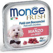 Monge Fresh Paté Bocconcini con ternera, comida húmeda para perros adultos, 100 g
