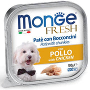 Monge Fresh Paté Bocconcini con pollo, comida húmeda para perros adultos, 100 g