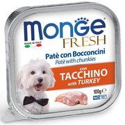 Monge Fresh Paté Bocconcini con pavo, comida húmeda para perros adultos, 100 g