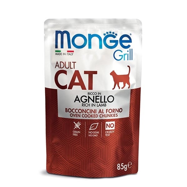 Monge Grill Adult Rico en Cordero Comida húmeda para gatos adultos 85 g