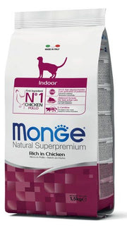 Monge Natural Superpremium Indoor Rico en Pollo, Pienso para Gatos Adultos, Saco de 1,5 kg