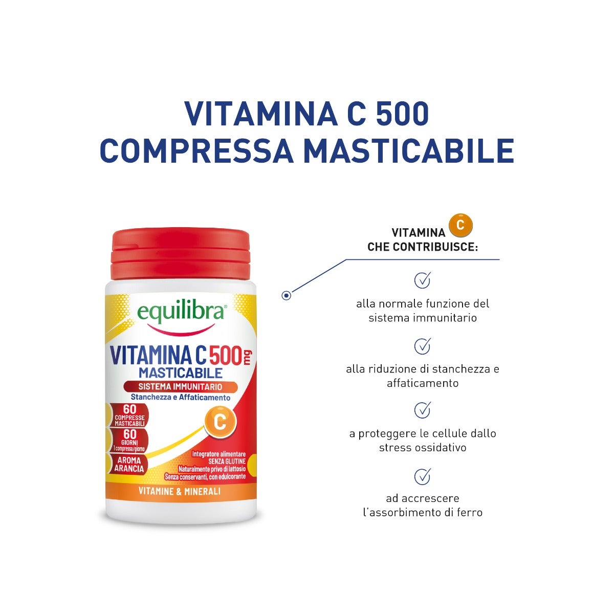 Equilibra Vitamina C 500 60 Compresse Masticabili
