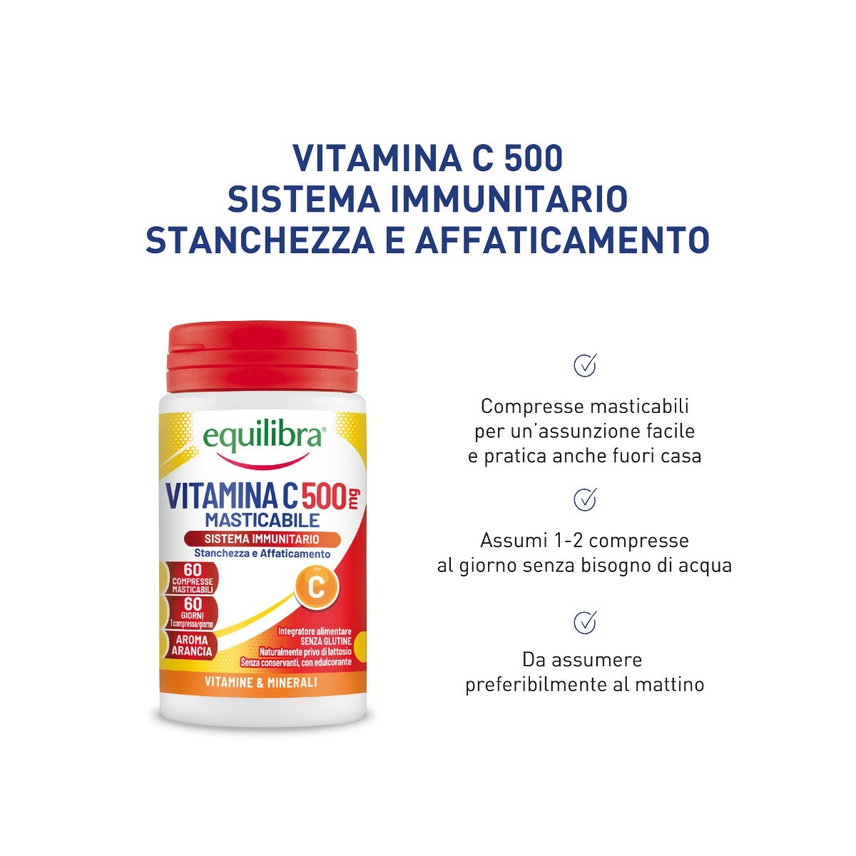 Equilibra Vitamina C 500 60 Compresse Masticabili