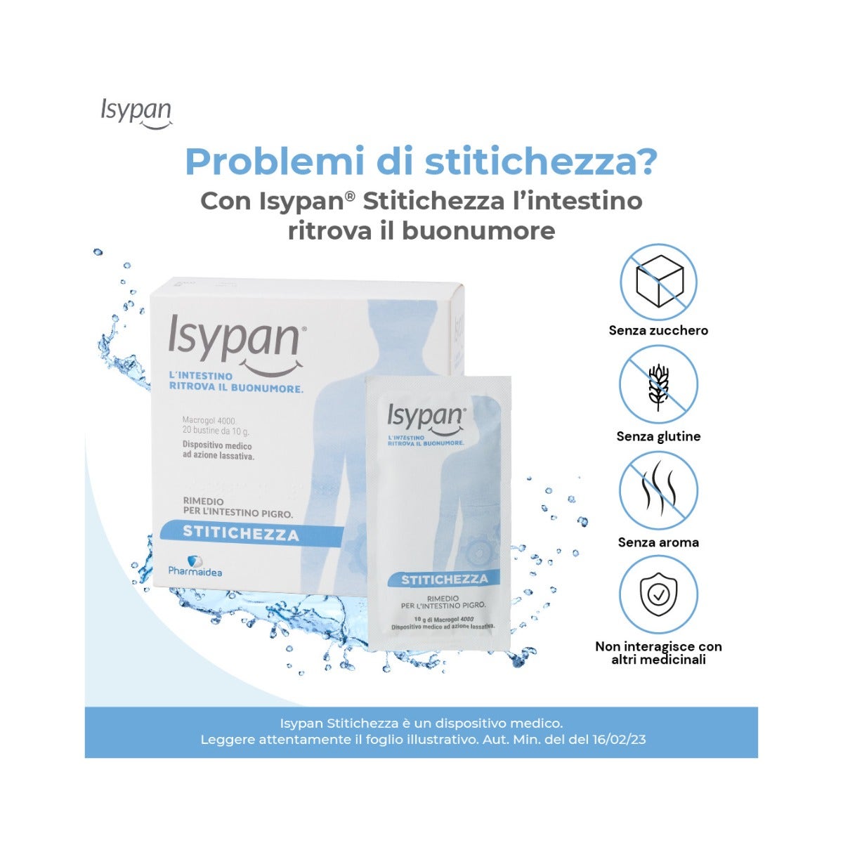 Isypan Estreñimiento Macrogol 4000, 20 sobres de 10 g