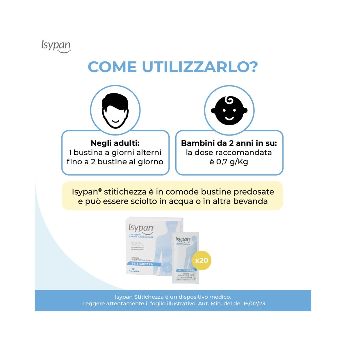Isypan Estreñimiento Macrogol 4000, 20 sobres de 10 g