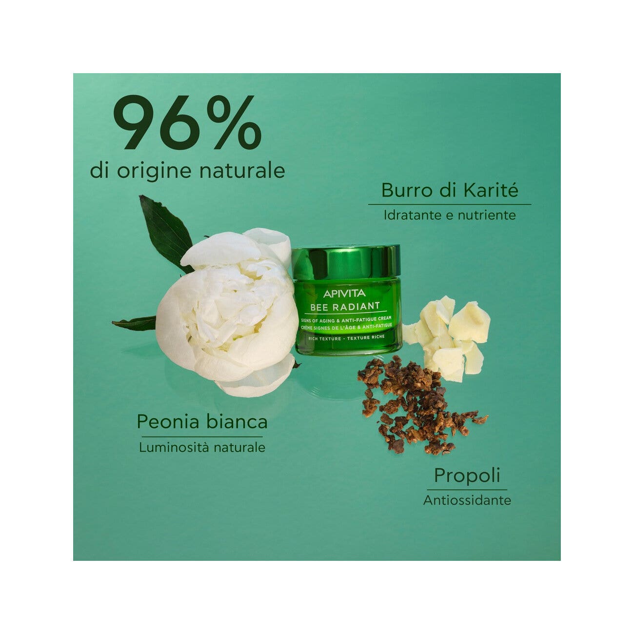 Apivita Bee Radiant Crema Gel Anti-Fatica Peony Rich 50ml