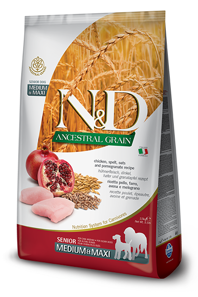 Farmina N&D Ancestral Grain Pollo Y Granada Perros Senior Mediano Y Grande Saco 12kg-1
