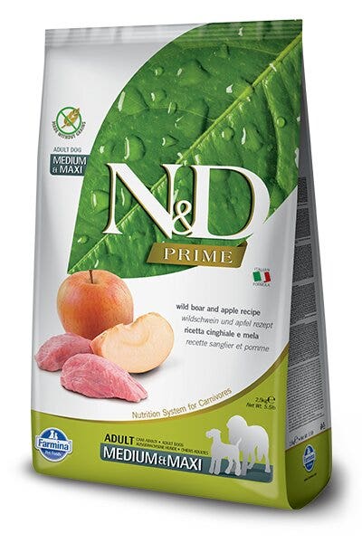 Farmina N&D Prime Cinghiale E Mela Cani Adulti Taglia Media E Grande Sacco 12kg
