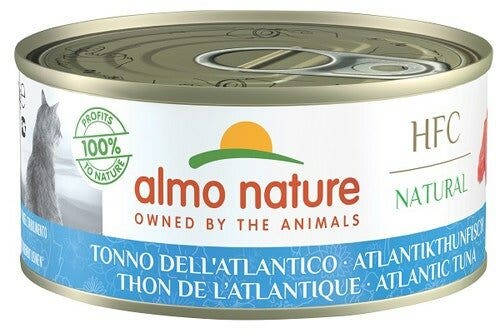 Almo Nature HFC Natural Comida húmeda atún del Atlántico para gatos adultos, lata de 150 g