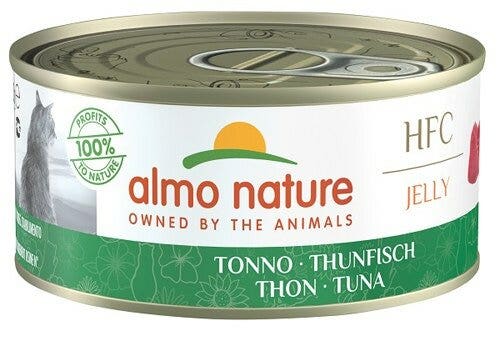Almo Nature HFC Jelly Comida húmeda de atún para gatos adultos, lata de 150 g