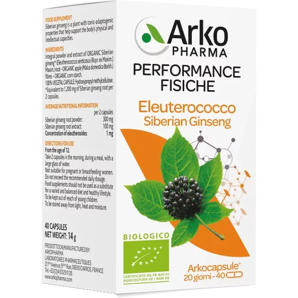 Arkocaps Eleuterococo Bio 40 cápsulas