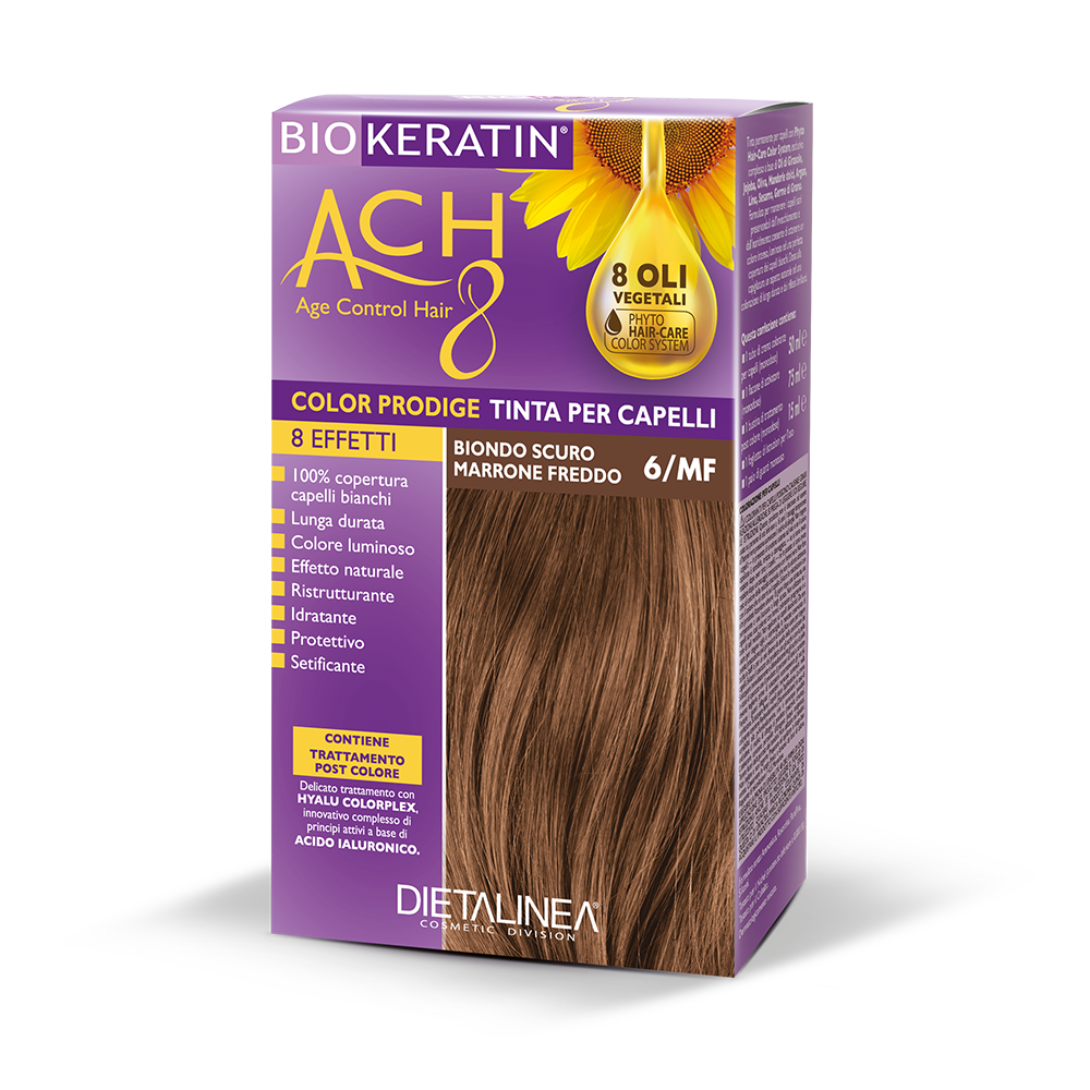 Biokeratin ACH 8 Kit de Tinte para el Cabello 6/MF Rubio Oscuro Castaño Frío