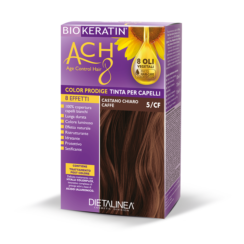Biokeratin ACH 8 Kit de tinte para el cabello 5/CF Castaño claro café