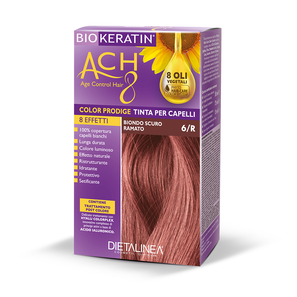 Biokeratin ACH 8 Kit de tinte para el cabello 6/R Rubio oscuro cobrizo