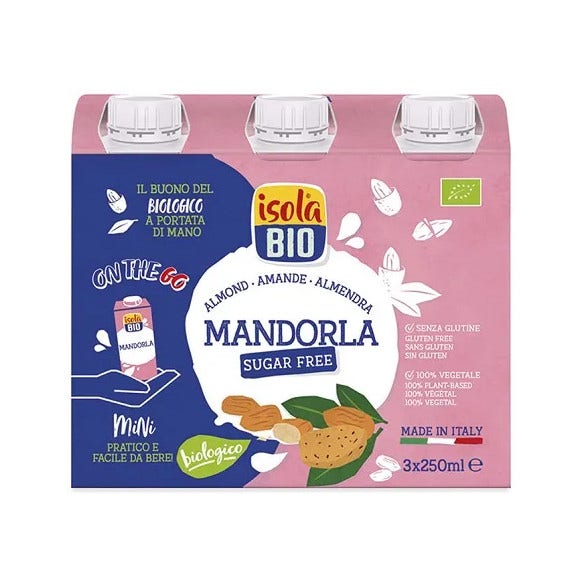 Isola Bio Bebida con sabor a almendra On The Go 3 x 250 ml