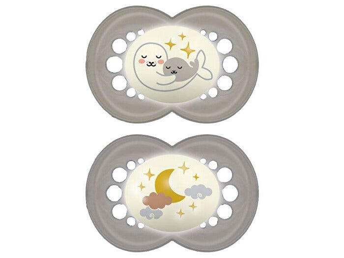Mam Night Succhietto Silicone Neutro 2 Pezzi 6 Mesi+