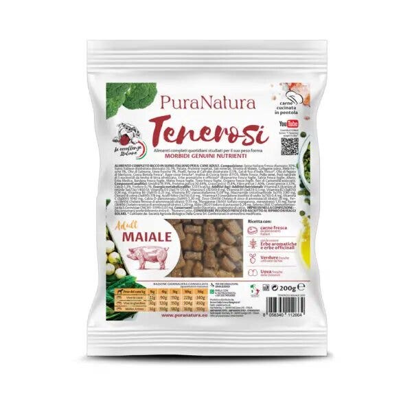 PuraNatura Tenerosi Cerdo, pienso seco para perros adultos, bolsa de 200 g