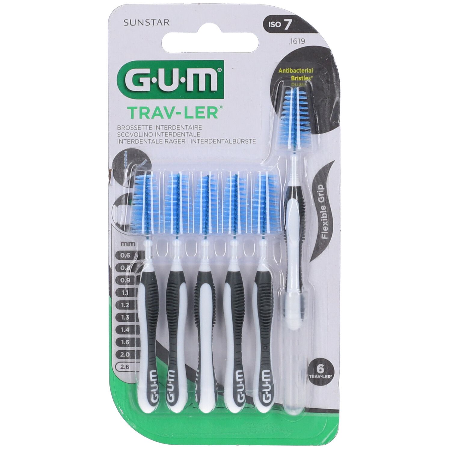 Gum Trav-Ler Hilos interdentales Iso7 2,6 mm 6 unidades