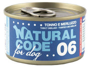 Natural Code 06 Atún y bacalao para perros adultos, lata de 90 g