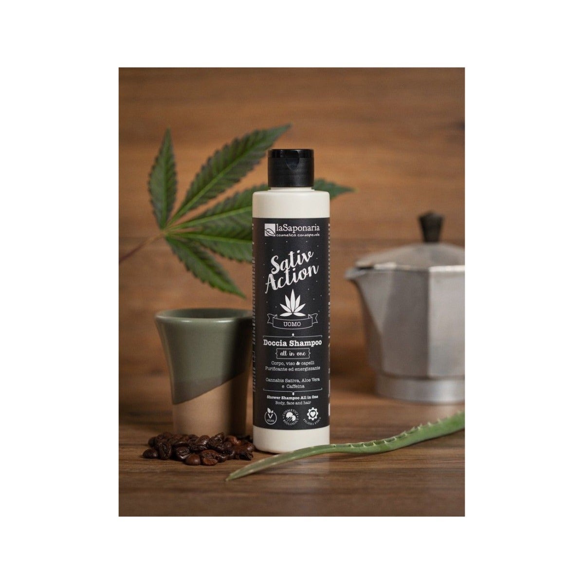 La Saponaria Sativaction Doccia Shampoo All In One Uomo 200ml