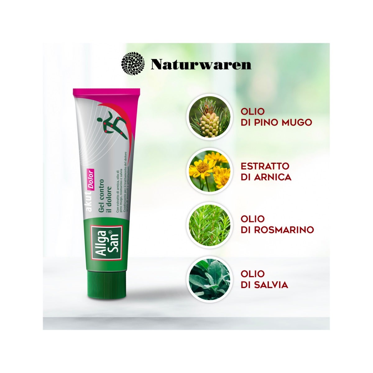 AllgaSan Akut Dolor Gel Arnica 100ml Sollievo Muscolare Articolare