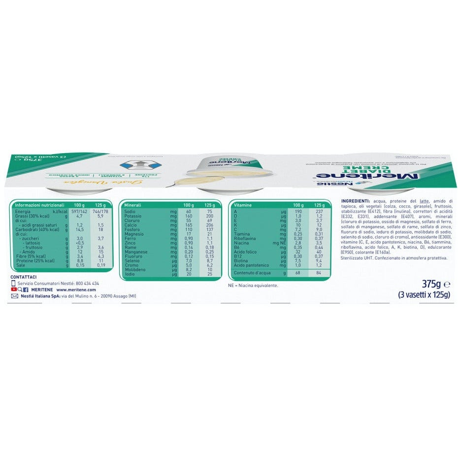 Meritene Diabet Crema Vaniglia 3x125g