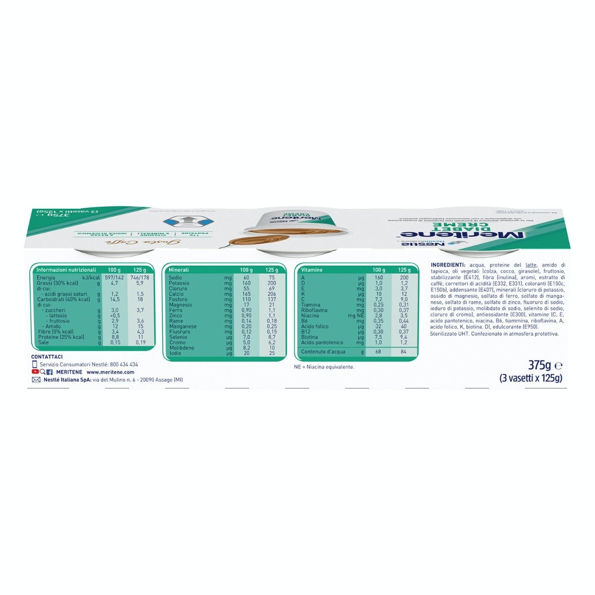 Meritene Diabet Creme Caffe' 3x125g