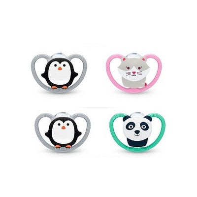 Nuk Succhietto Space Silicone Monochrome 6-18 Mesi 2 Pezzi