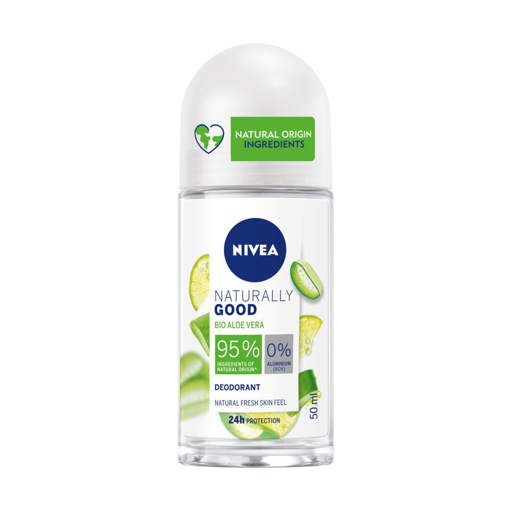 Nivea Naturally Good Aloe Vera Deodorante Roll On Deodorante Con Aloe Vera Bio 0% Alluminio 50ml