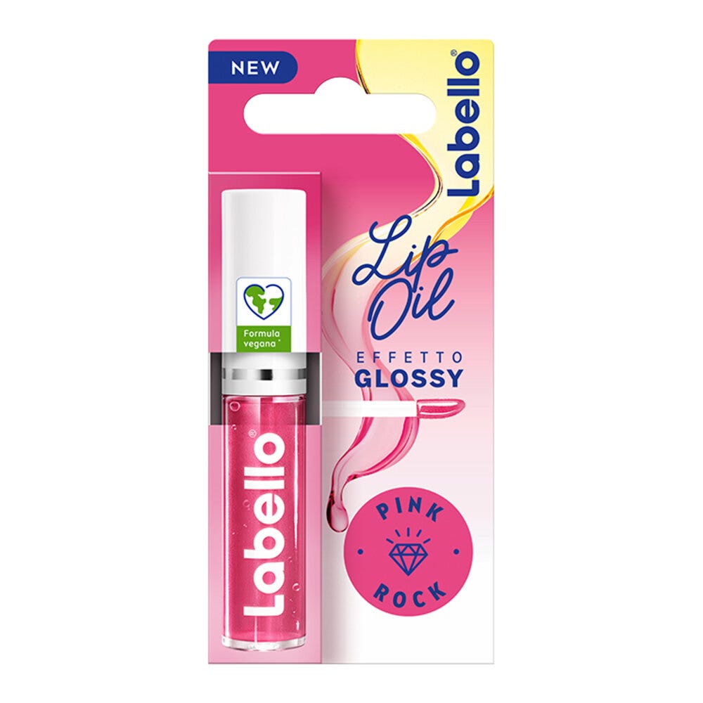 Labello Lip Oil Effetto Glossy Lucidalabbra Colorato Volumizzante E Idratante 5,5ml - Pink Rock