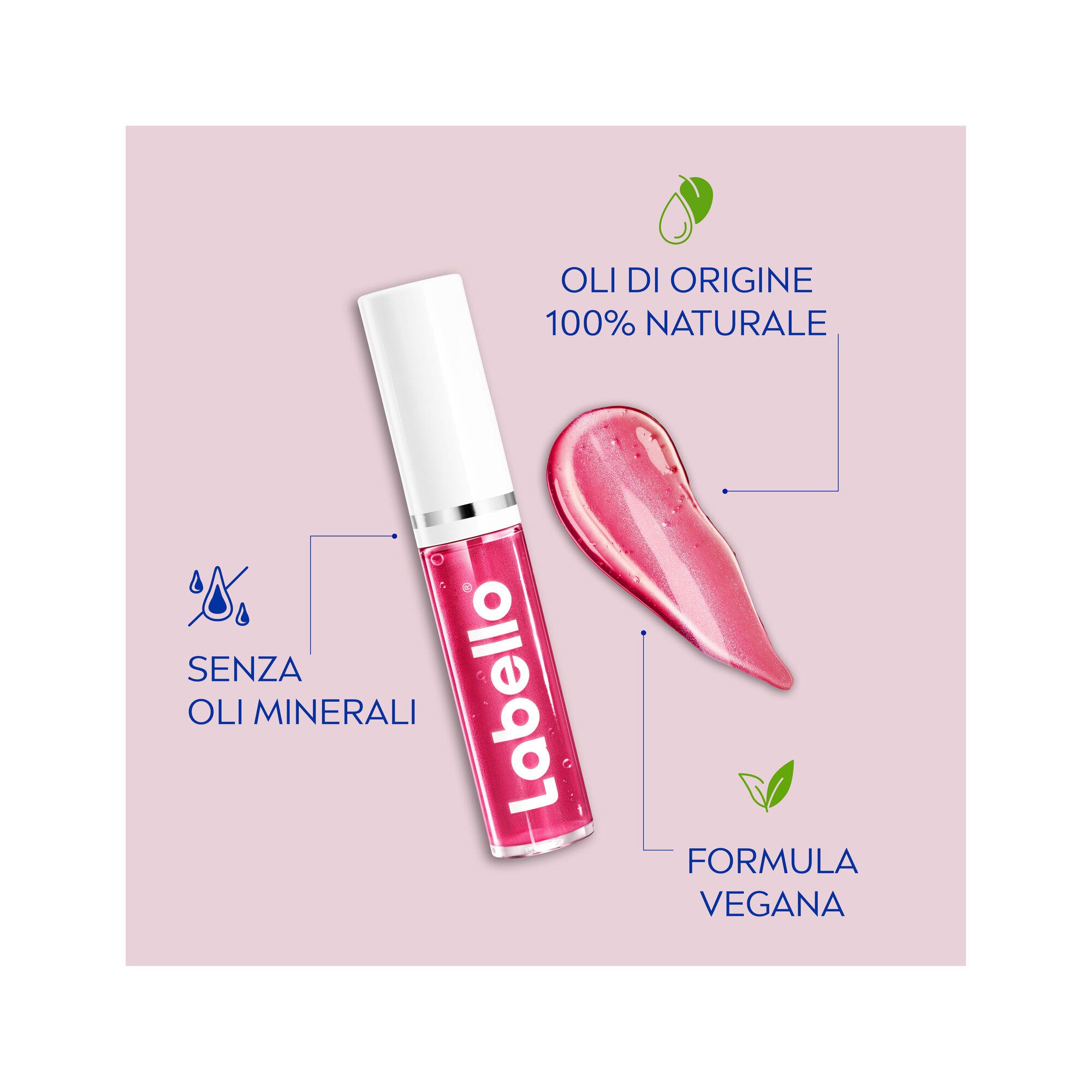 Labello Lip Oil Effetto Glossy Lucidalabbra Colorato Volumizzante E Idratante 5,5ml - Pink Rock