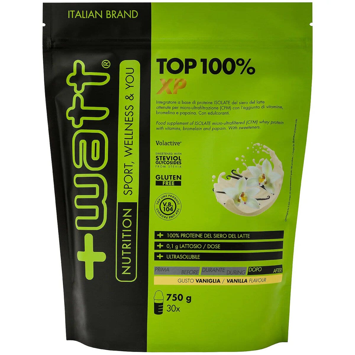 +Watt Top 100% XP Doypack Gusto Vaniglia 750g