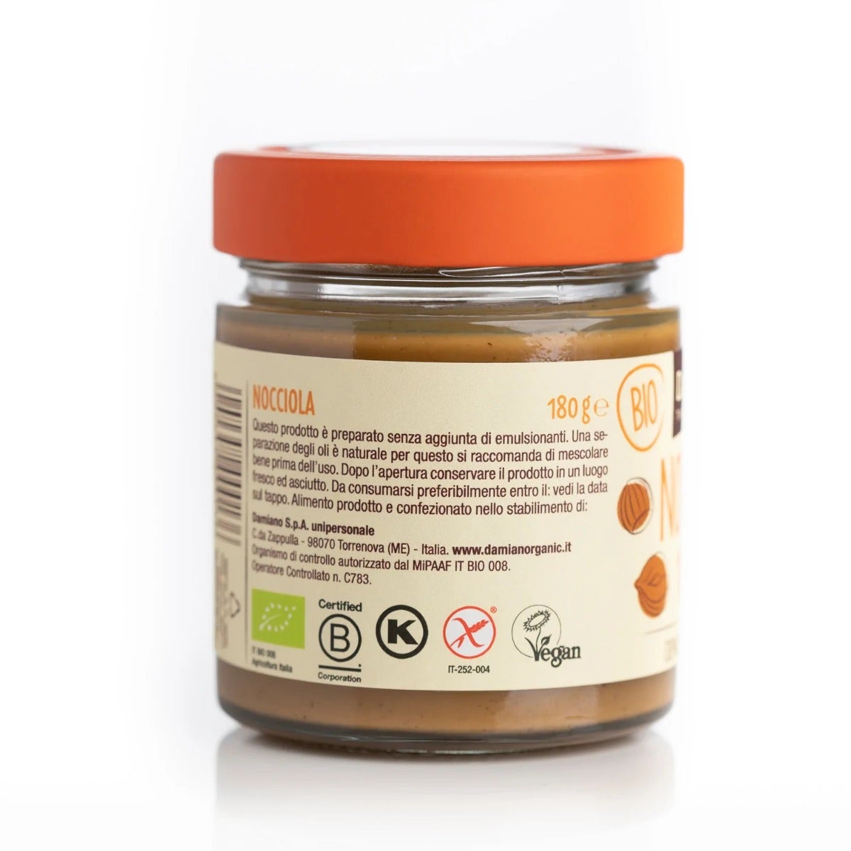 Damiano Crema Di Nocciole Tostate Bio 180g