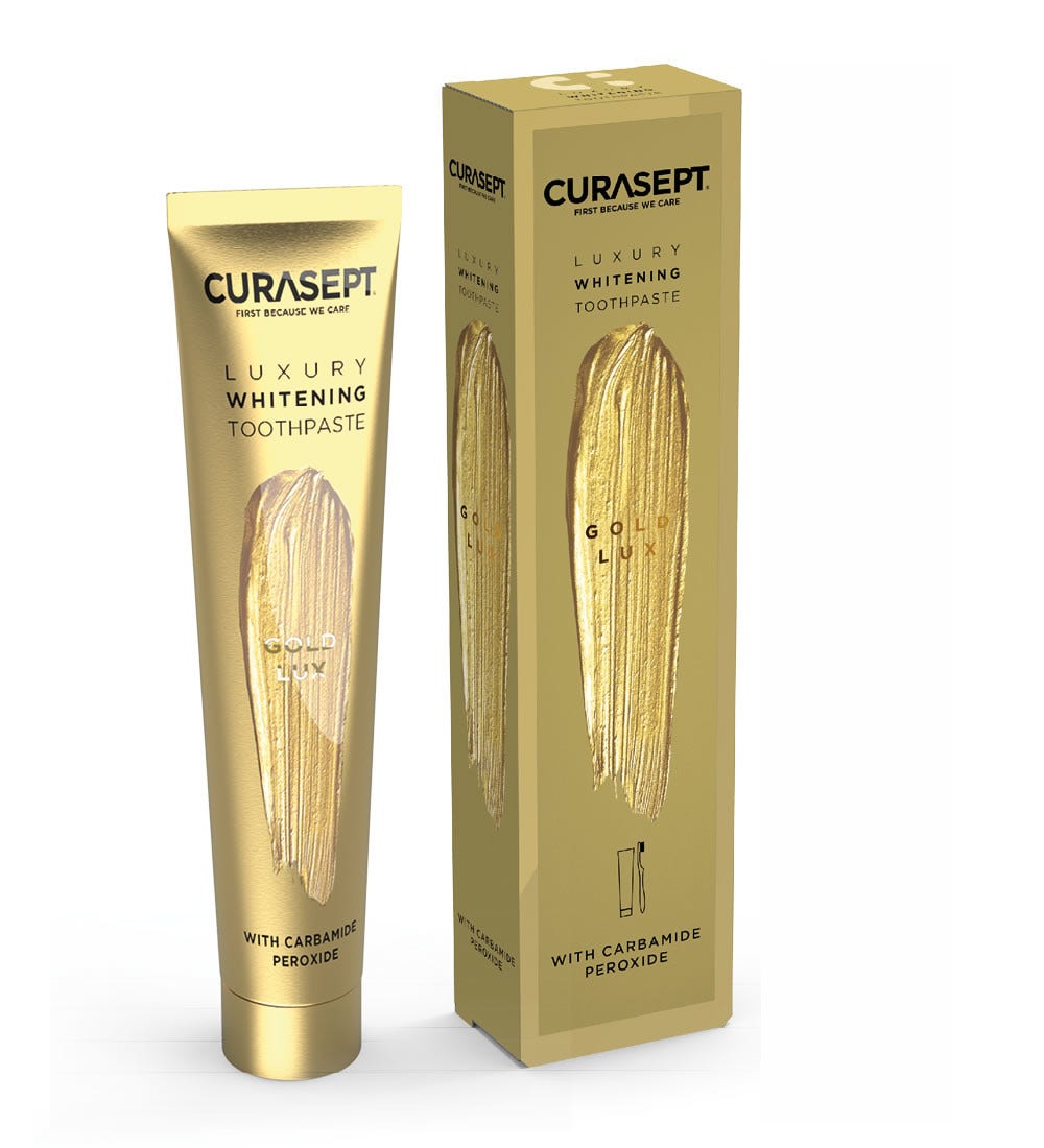 Curasept Gold Luxury White Pasta de dientes blanqueadora premium 75 ml