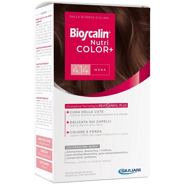 Bioscalin Nutricolor Plus Tinte permanente para el cabello 4,14 Moka