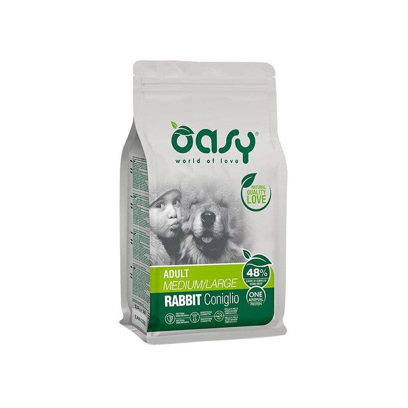 Oasy One Animal Protein Adult Medium & Large con conejo para perros adultos 2,5 kg