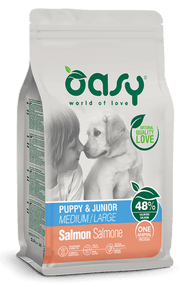 Oasy Dry Monoproteico Crocchette Al Salmone Per Cuccioli Taglia Media/Grande Sacco 12kg