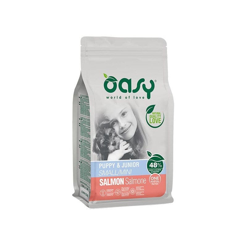 Oasy One Animal Protein Puppy & Junior Small & Mini con salmón para cachorros 800 g