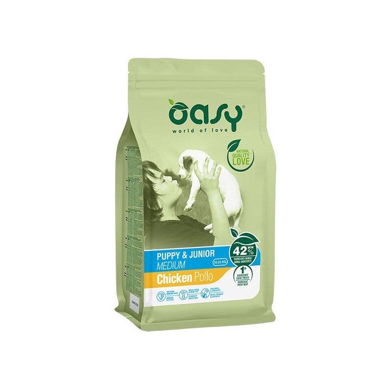 Oasy One Animal Protein Puppy & Junior Medium con pollo para cachorros 3 kg