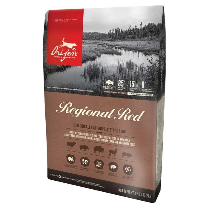 Orijen Regional Red Crocchette Con Manzo Angus E Cinghiale Per Cani Sacco 6kg