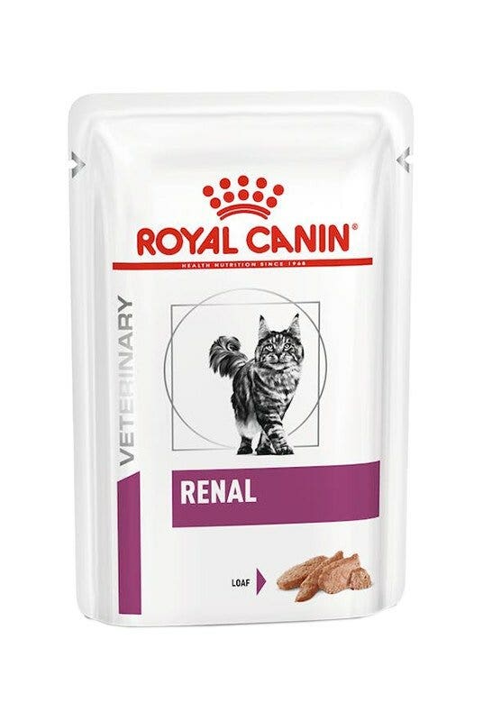 Royal Canin Veterinary Renal Paté Suave para Gatos Adultos, Sobres 12 x 85 g