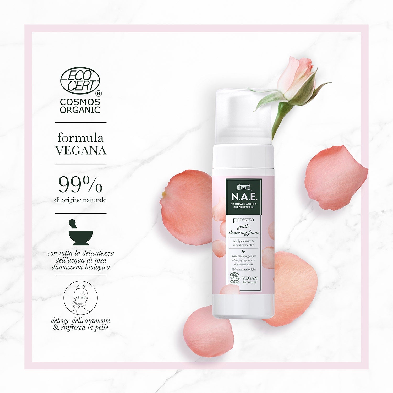 N.A.E. Mousse Detergente Viso Purezza Formula Vegana 150ml
