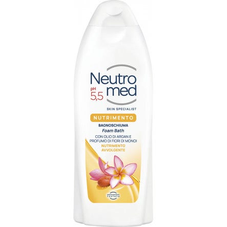 Neutromed Bagnoschiuma Nutrimento Con Olio di Argan E Profumo Fiori Monoi 600ml