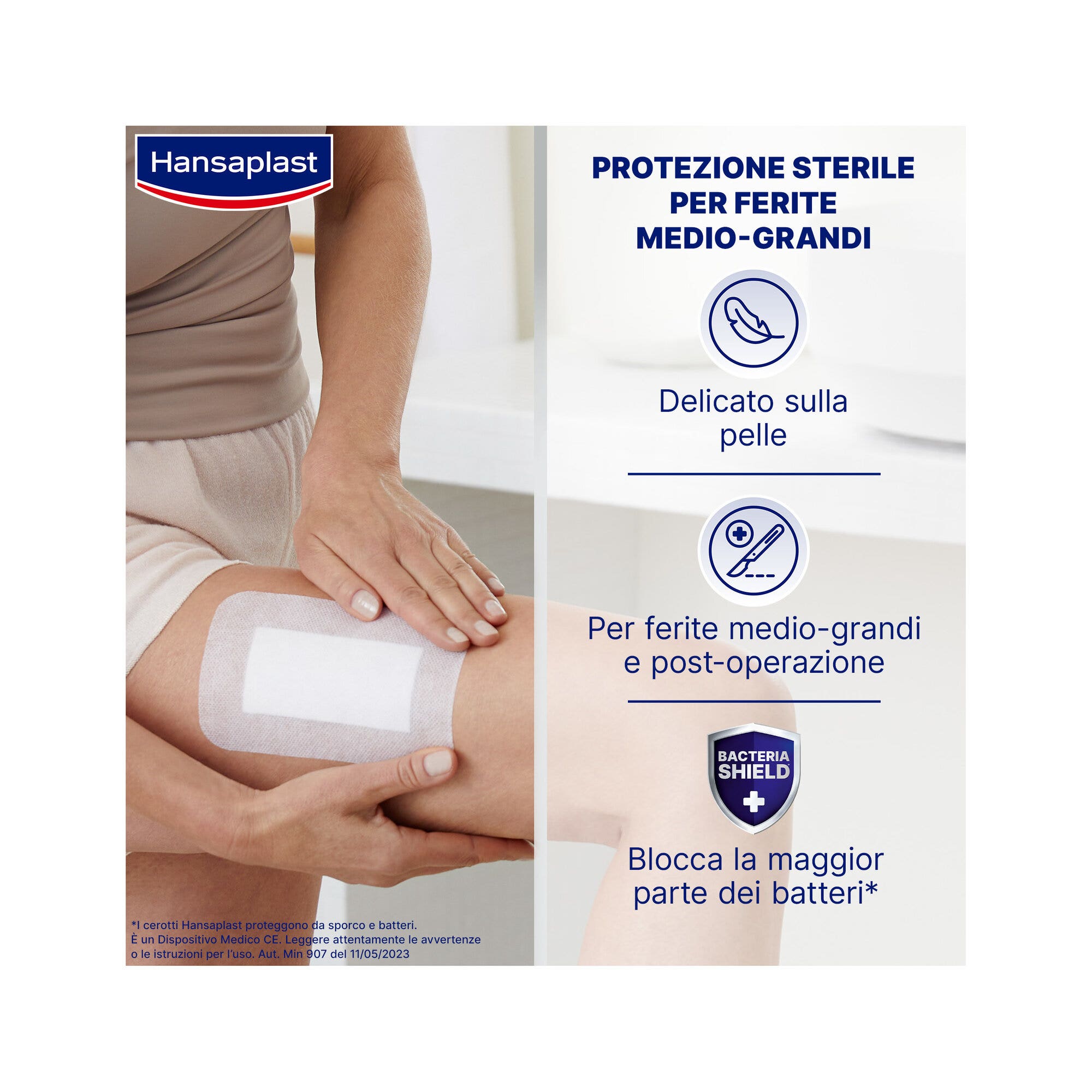 Hansaplast Cerotti Sensitive 3XL Medicazione Per Ferite Medio Grandi 8x10cm 5 Pezzi