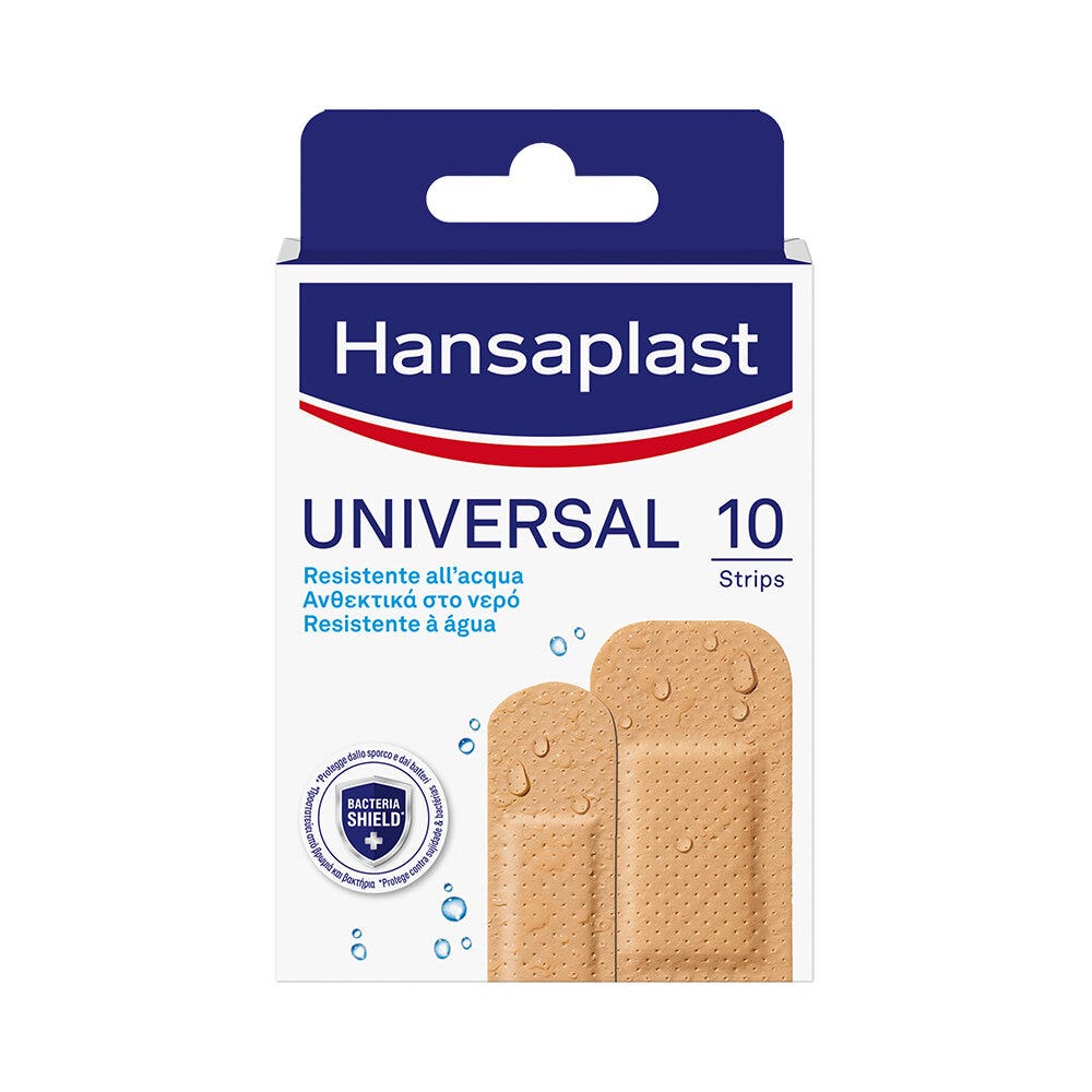 Hansaplast Apósitos Universales Impermeables y Transpirables para todo tipo de heridas, 2 tamaños, 10 unidades