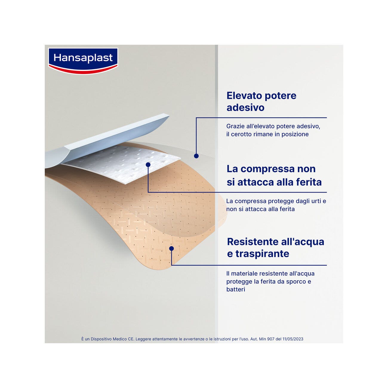 Hansaplast Apósitos Universales Impermeables y Transpirables para todo tipo de heridas, 2 tamaños, 10 unidades